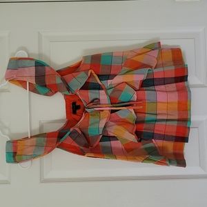 J. Crew Plaid Ruffle Top